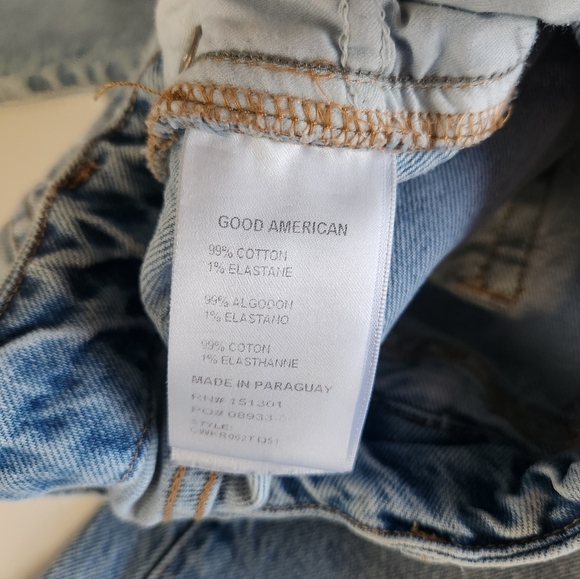 Good American High Rise Jeabs Distressed Pocket Ankle Tapered Leg Size 6 - Picture 4 of 7